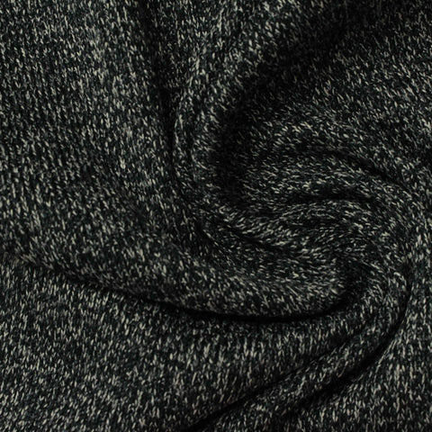 Dark Grey Marl Rib Knit, Polyester