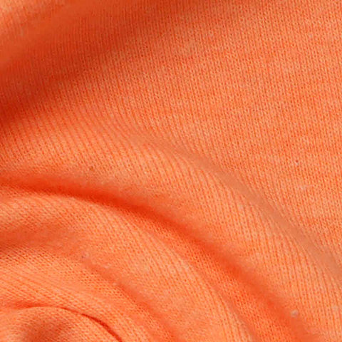 Orange Marl Rib Knit, Cotton-Poly