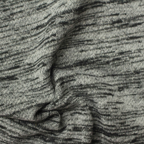 Heathered Grey Marl French Terry, Poly-Cotton, 325 gsm