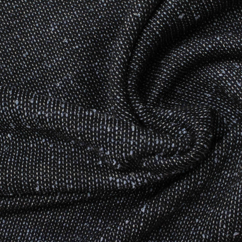 Black Marl Chunky Knit, Poly-Viscose, 300 gsm, 160 cm