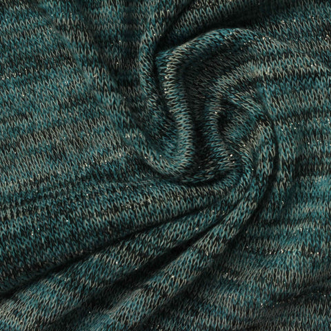Teal Marl Chunky Knit, 172 gsm, 150 cm, ref EF-222427