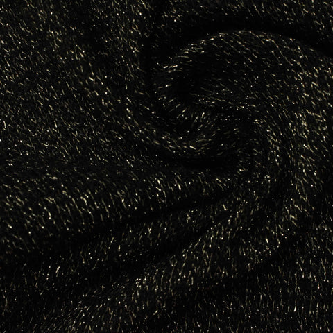 Black Marl Chunky Knit, Polyester, 205 gsm