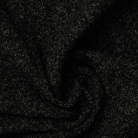 Black Marl Rib Knit, Poly-Metallic, 243 gsm
