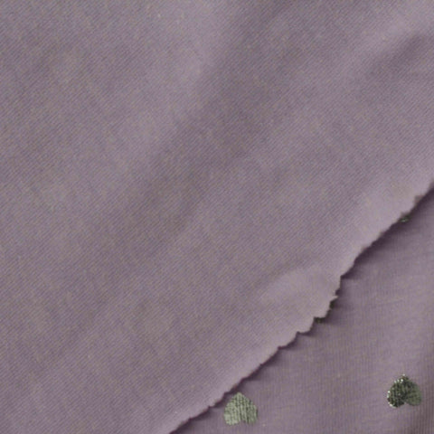Purple Hearts Jersey Knit, Cotton-Poly