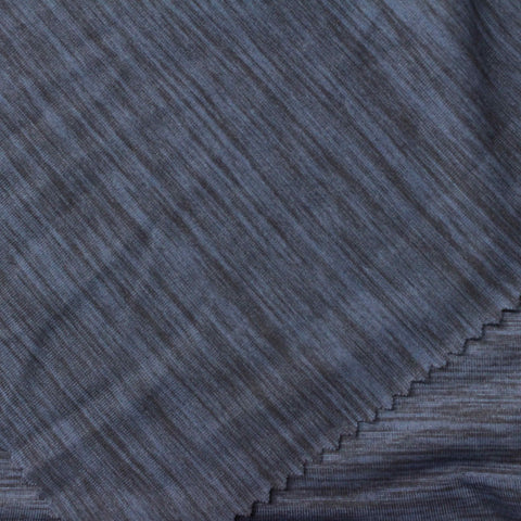 Dark Blue Marl Jersey Knit, Polyester, 162 gsm