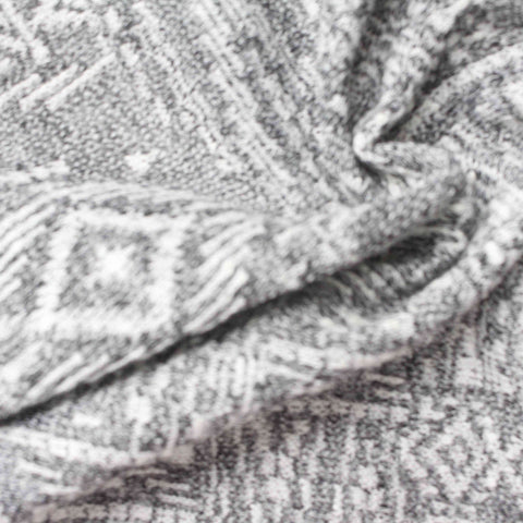 Grey Geometric-Diamond Chunky Knit, Polyester