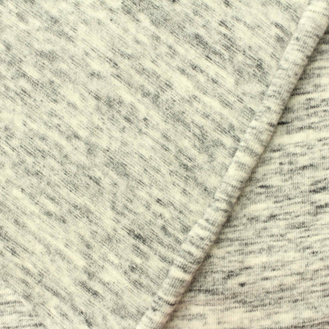 Grey Heathered-Marl Jersey Knit, Cotton, 186 gsm