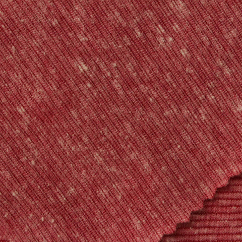Red Marl Jersey Knit, Cotton-Poly, 182 gsm