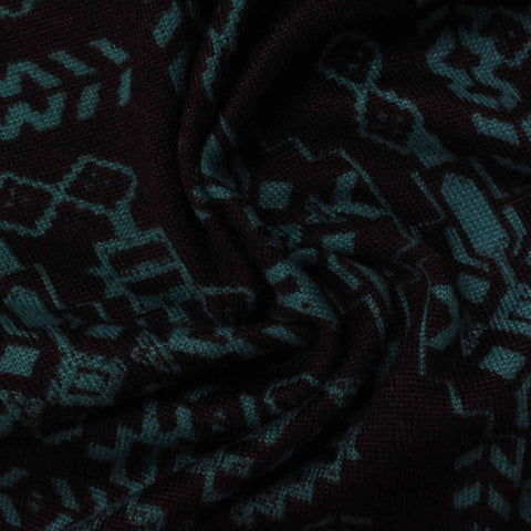 Teal Abstract Chunky Knit