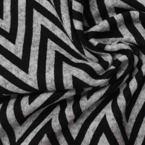 Black Chevron Knit, Polyester, 182 gsm