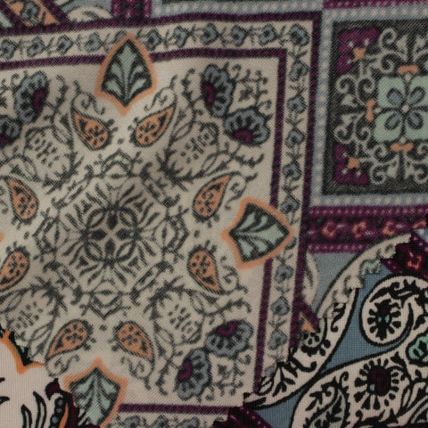 Purple Floral Jersey Knit, Polyester