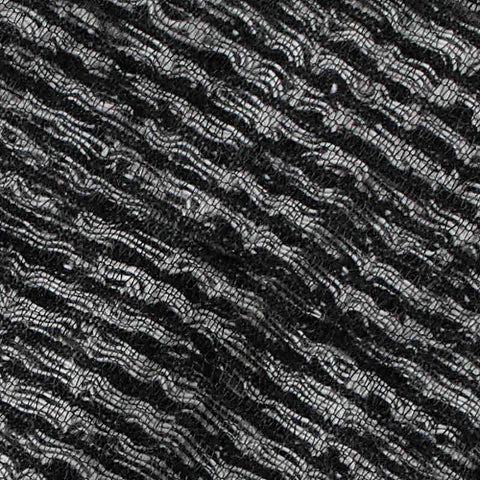 Black Textured Interlock Knit, Cotton-Poly