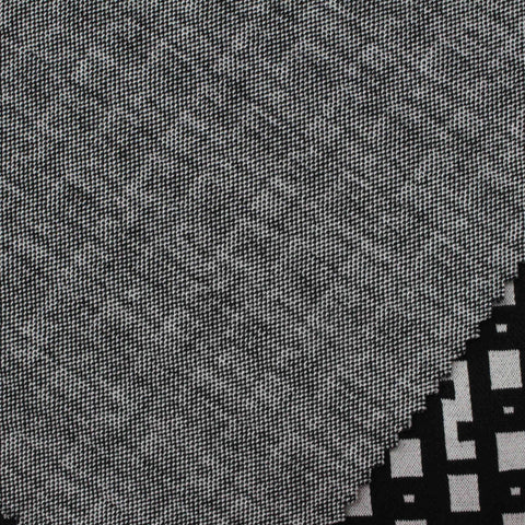 Black Marl Jacquard, Viscose-Poly, 295 gsm