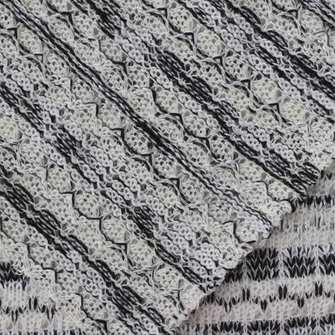 Black Diagonal-Stripe Jacquard, Polyester