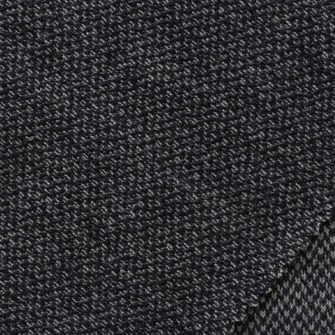 Dark Blue Marl Jacquard, Poly-Viscose, 210 gsm