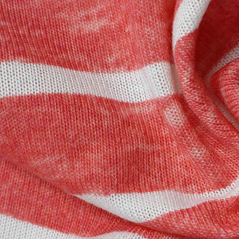 Red Horizontal-Stripe Knit, 205 gsm