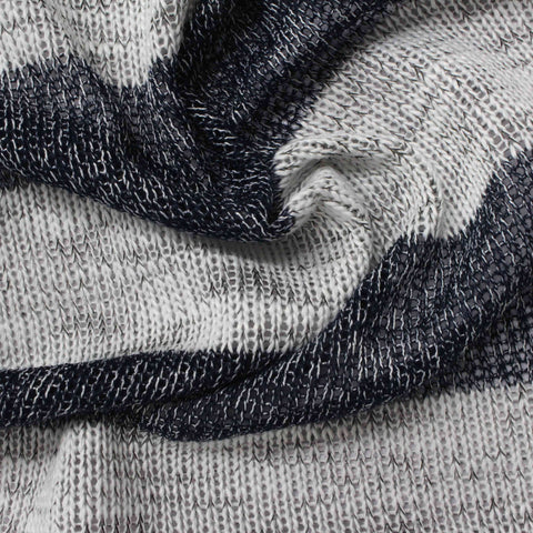 Navy Stripe Jersey Knit, Poly-Viscose, 200 gsm