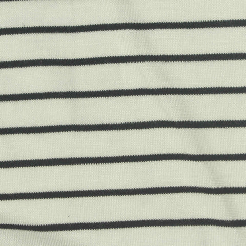 Dark Grey Horizontal-Stripe Rib Knit, Viscose, 144 gsm