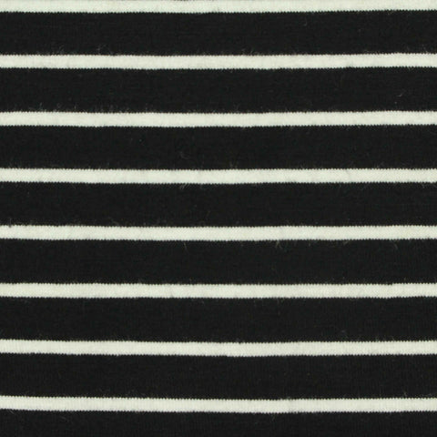 Black Horizontal-Stripe Jersey Knit, 349 gsm