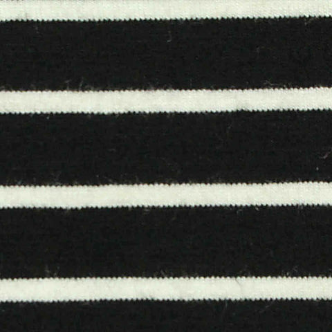 Black Horizontal-Stripe Jersey Knit, 349 gsm