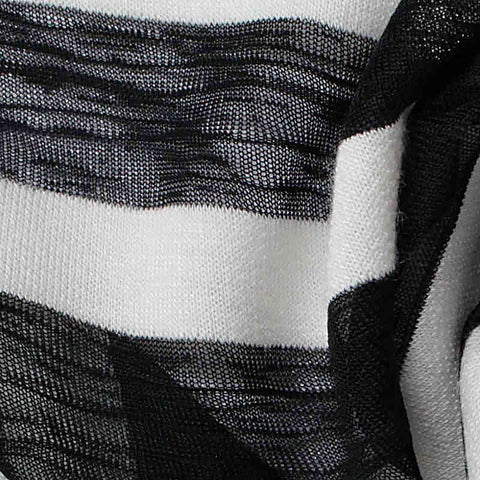Black Horizontal-Stripe Knit, Poly-Viscose, 119 gsm