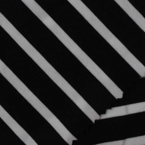 Black Diagonal-Stripe Knit, Nylon-Viscose