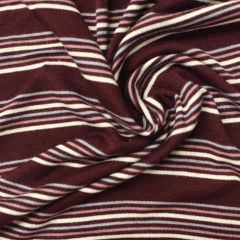 Maroon Horizontal-Stripe Knit, Viscose