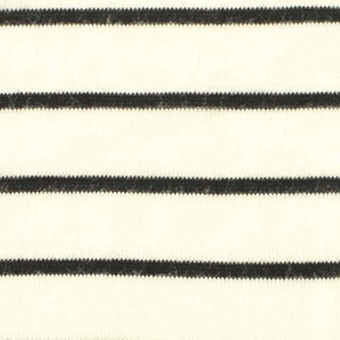 Black Horizontal-Stripe Rib Knit, Viscose, 125 gsm