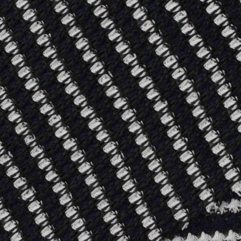 White Stripes Rib Knit, Poly-Cotton