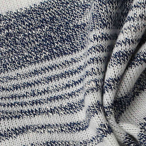 White Horizontal-Stripe Rib Knit
