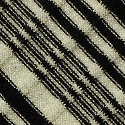 Striped Viscose Polyester Stretch Rib Knit Fabric, 200 gsm, 155 cm — Black