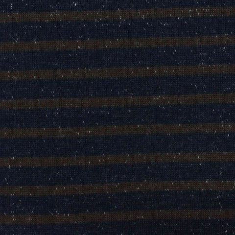 Navy Marled-Stripe Rib Knit, Cotton