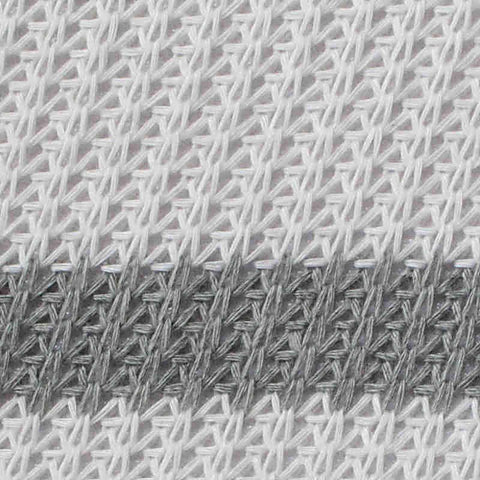 White Horizontal-Stripe Rib Knit, Polyester, 298 gsm