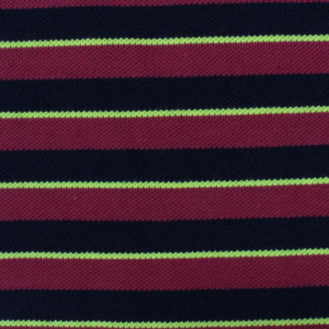 Dark Red Horizontal-Stripe Rib Knit, Cotton