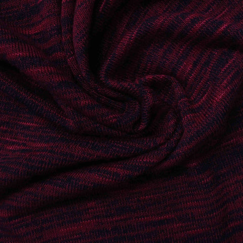 Dark Red Marl Chunky Knit
