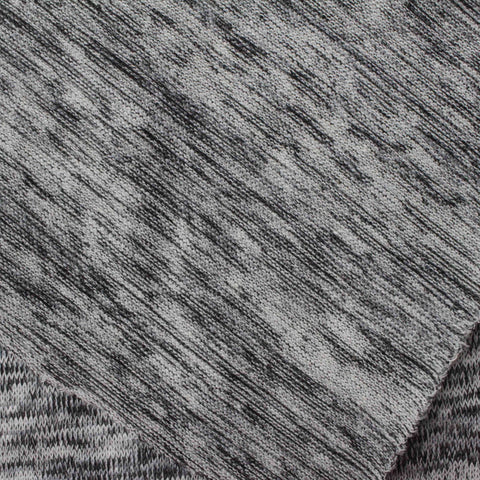 Black Marl Chunky Knit, Poly-Cotton, 198 gsm
