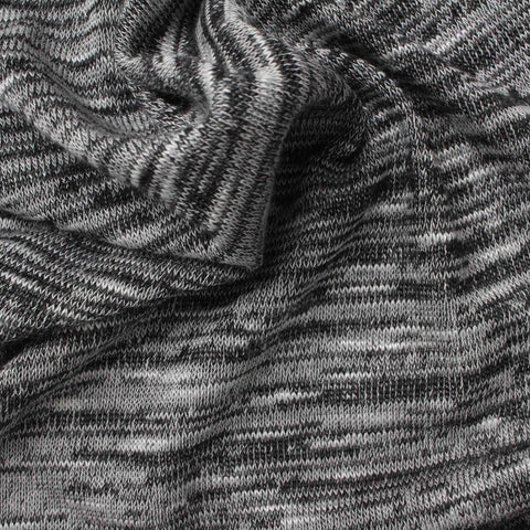 Black Marl Chunky Knit, Viscose-Poly, 185 gsm