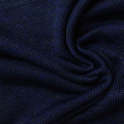 Dark Blue Marl Chunky Knit, Polyester, 343 gsm