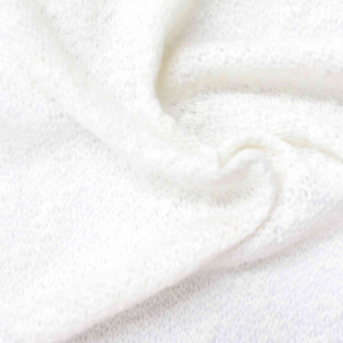 Polyester Stretch Chunky Knit Fabric, 160 gsm, 200 cm — White