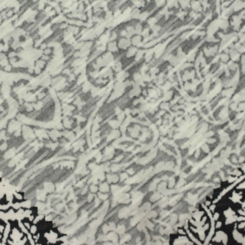 Dark Grey Floral Jacquard, Polyester, 180 gsm
