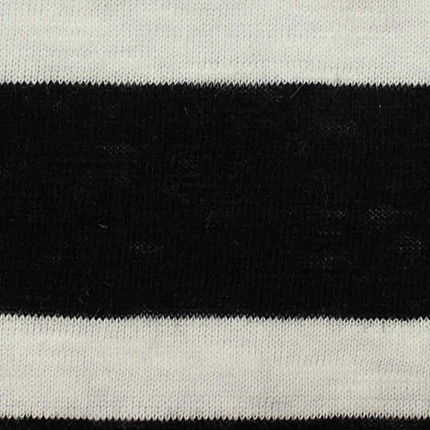 Black Horizontal-Stripe Jersey Knit, Viscose, 130 gsm, 160 cm