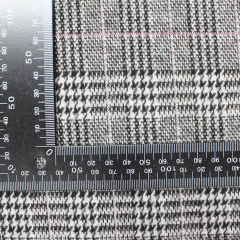 Black Houndstooth Knit, Poly-Viscose, 285 gsm