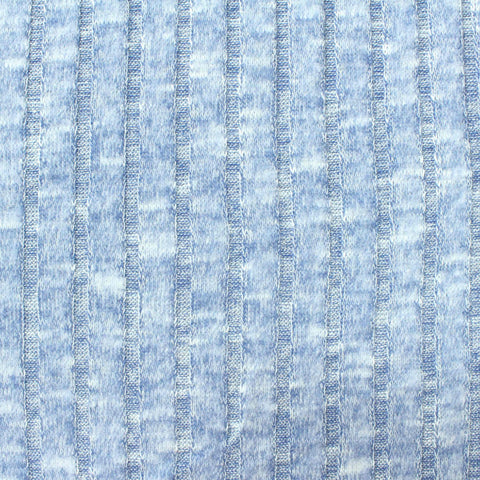 Light Blue Marl Rib Knit, Viscose-Poly, 175 gsm