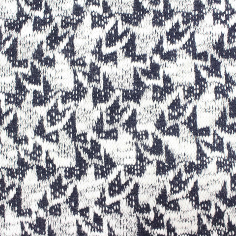 Black Geometric Chunky Knit, Cotton-Poly, 295 gsm