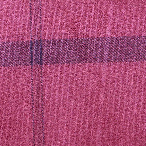 Magenta Plaid Faux Suede, Polyester