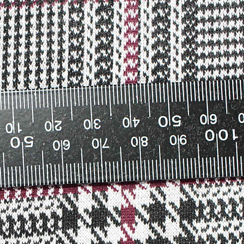 Black Houndstooth Jacquard, Poly-Viscose, 266 gsm