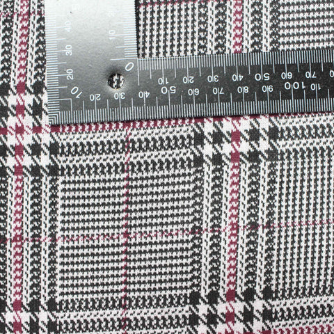 Black Houndstooth Jacquard, Poly-Viscose, 266 gsm