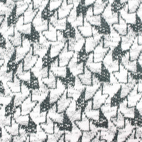 Black Houndstooth Chunky Knit, Cotton-Poly, 244 gsm