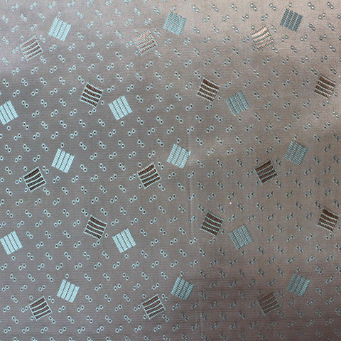 Blue Squares Jacquard, Poly-Viscose