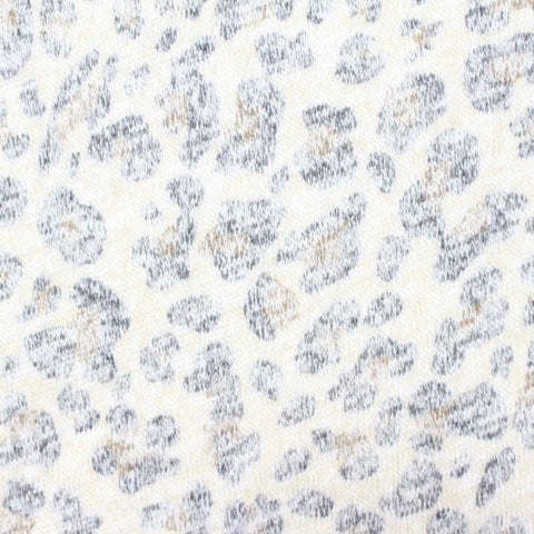 Grey Leopard Jersey Knit, Viscose-Poly